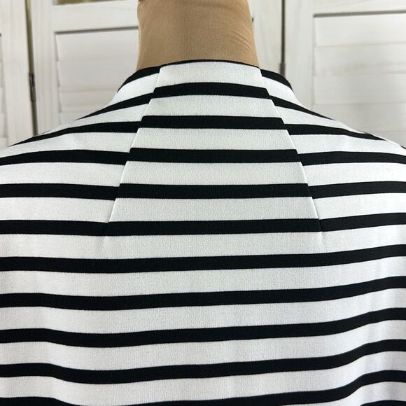 Chico's Jacket Size 1 (8) Ponte Striped Black & White - Picture 9 of 16